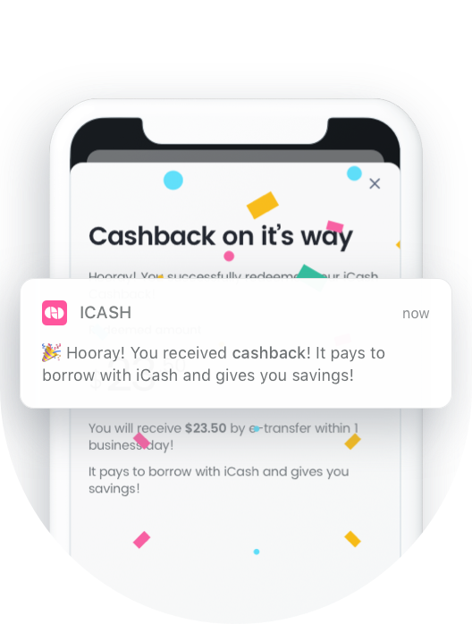 Earn up to 20% cashback* on the cost of borrowing when you repay your iCash loan.
