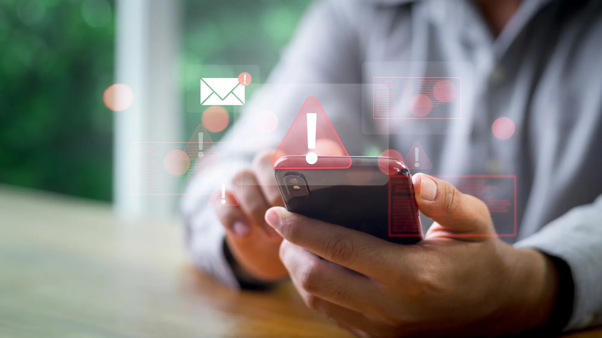 Emergency scam warning alert alarm on Smartphone Emergency scam warning alert alarm on Smartphone